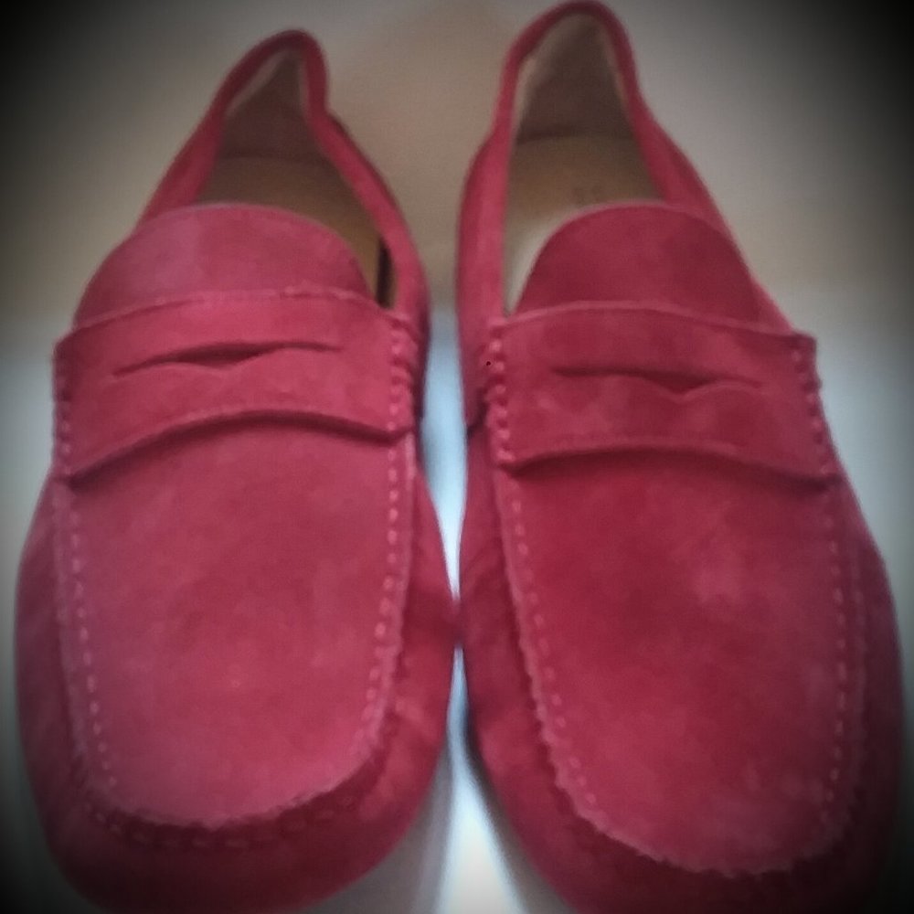 New Red suede Barneys New York Loafers